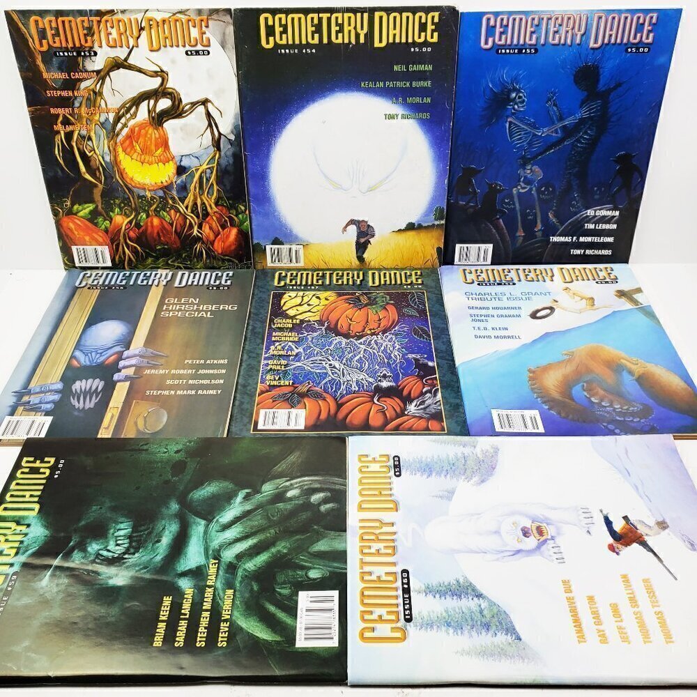 Cemetery Dance Magazines Lot 8 Issues 53-60 Stephen King Gaiman Horror 2005-2009